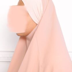 Khimar court en crêpe pointu khimar triangle khimar pas cher mon hijab pas cher rose pêche